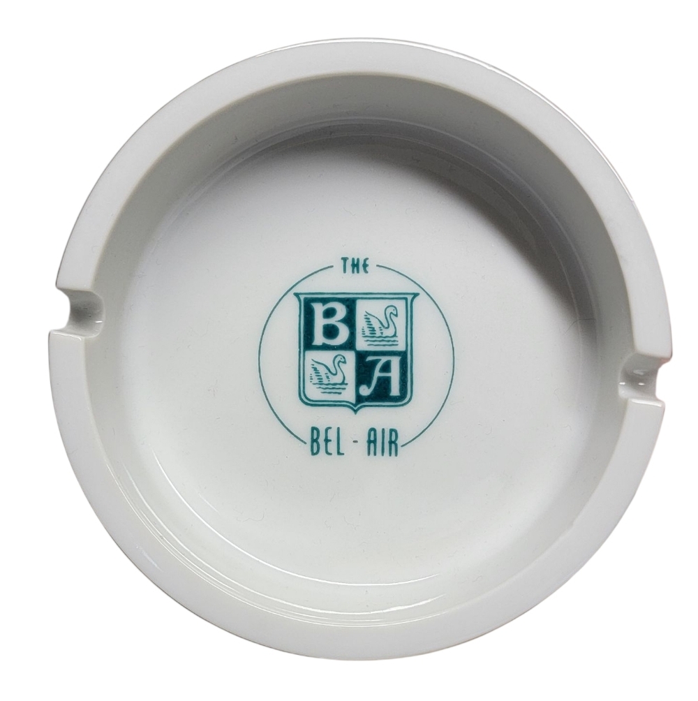 Vintage Bel-Air Hotel 4" Ashtray White w/Gold Rim by Specialty Ltd.